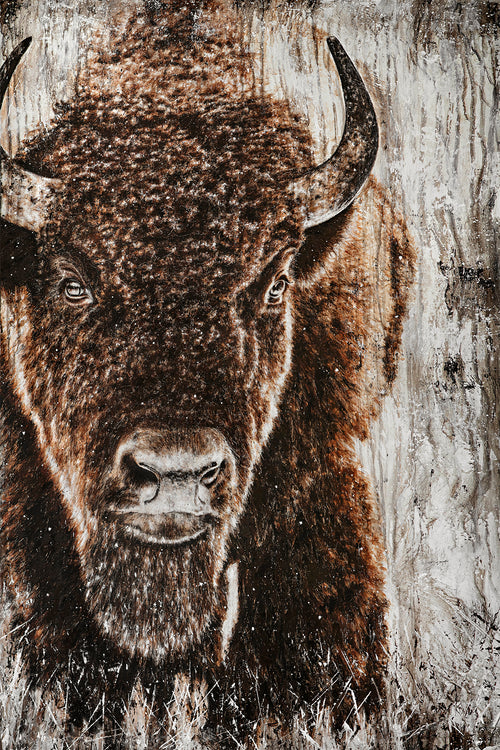 Dakota Buffalo Painting by Dustin Sinner