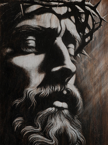 Painting of Jesus on the cross. "It is Finished"