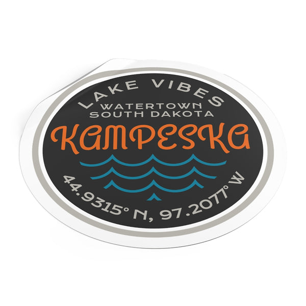 Kampeska Lake Vibes Round Vinyl Stickers - Dustin Sinner Fine Art