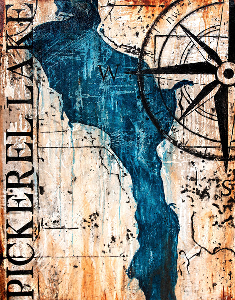 Pickerel Lake Map - Dustin Sinner Fine Art
